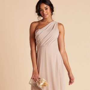 Hey Birdy | Kira Dress Chiffon One-shoulder Bridesmaid dress in Taupe Size L NWT